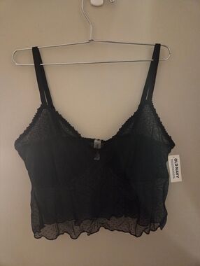 Old Navy Black Sheer Lace Bralette Cami
